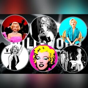 Marilyn Monroe Photo Button Pin Set